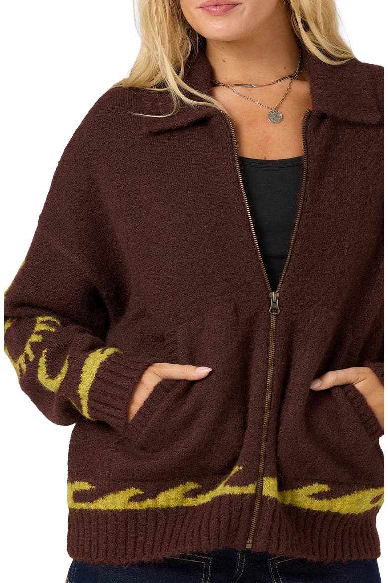 Corrine Zip Up Sweater, Alternate, color, CHOCOLATE