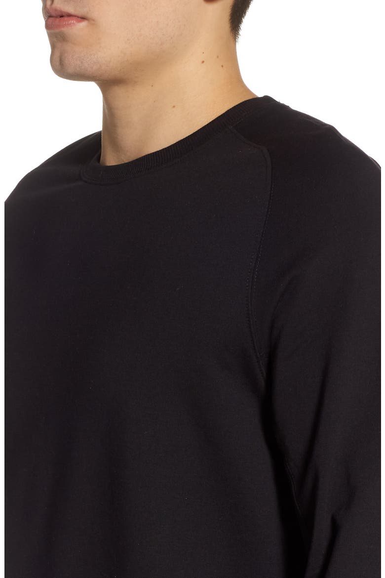 Crewneck Fleece Sweatshirt, Alternate, color, BLACK