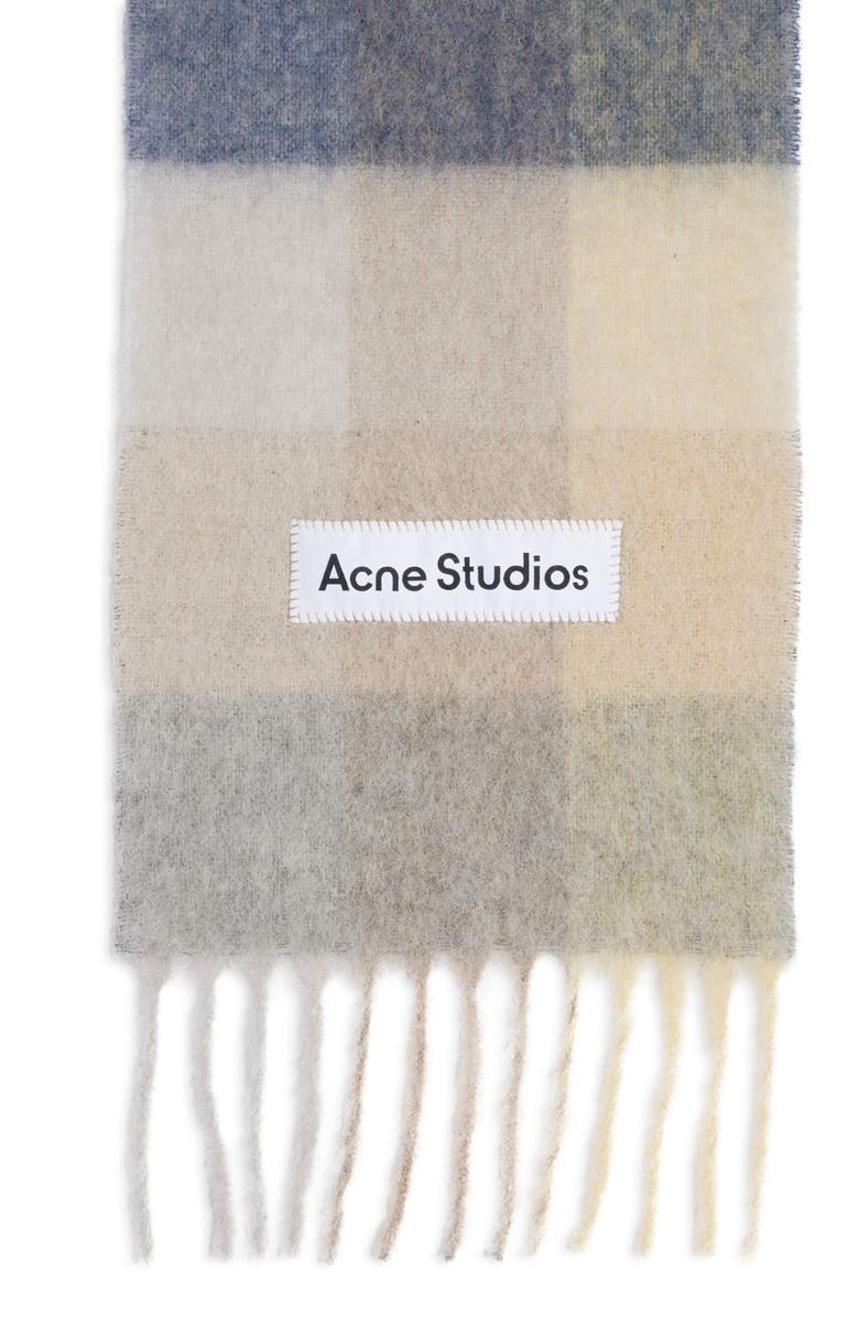 Acne Studios Vally Plaid Alpaca, Wool & Mohair Blend Scarf, Alternate, color, Vanilla/ Beige/ Lavenderdnu