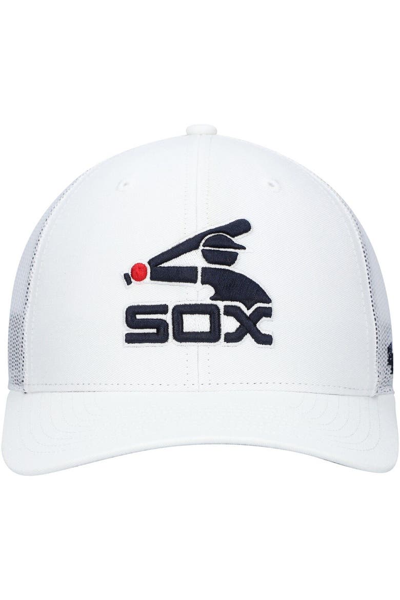 Men's '47 White Chicago White Sox Secondary Trucker Snapback Hat, Alternate, color, White