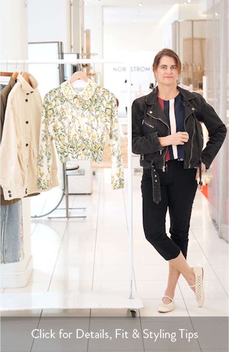 Carson Floral Cotton Blend Cardigan with Removable Collar, sales video thumbnail