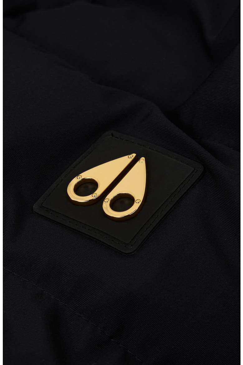 Betta Shearling Trim 800 Fill Power Down Water Repellent Jacket, Alternate, color, BLACK W BLACK S