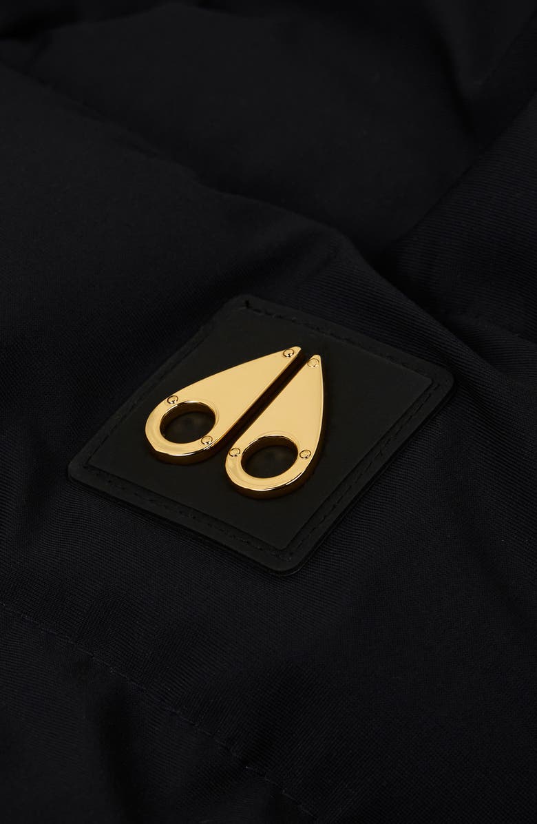 Moose Knuckles Betta Shearling Trim 800 Fill Power Down Water Repellent Jacket, Alternate, color, Black W Black S