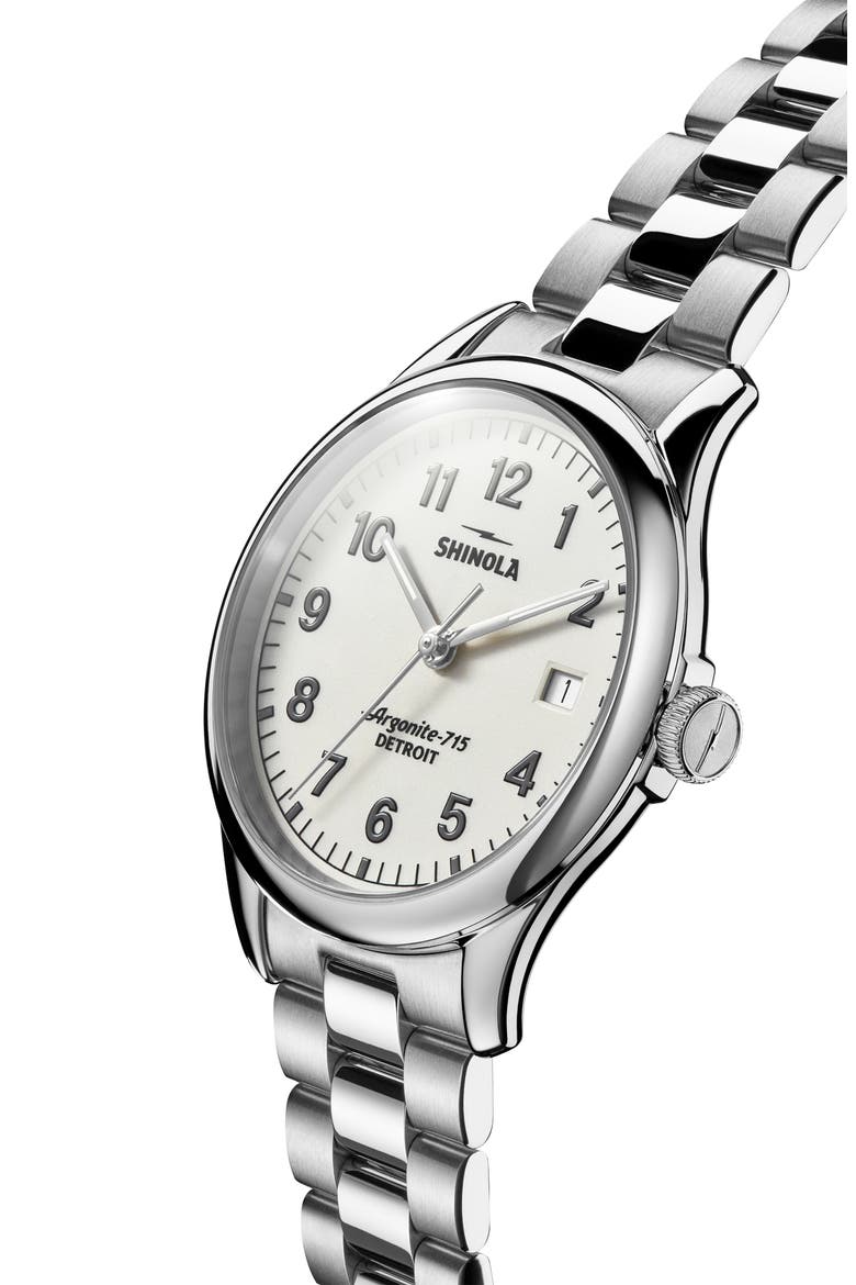 The Vinton Bracelet Watch, 38mm, Alternate, color, SILVER/ ALABASTER/ SILVER