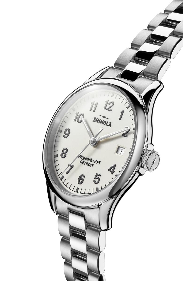 Shinola The Vinton Bracelet Watch, 38mm, Alternate, color, Silver/ Alabaster/ Silver