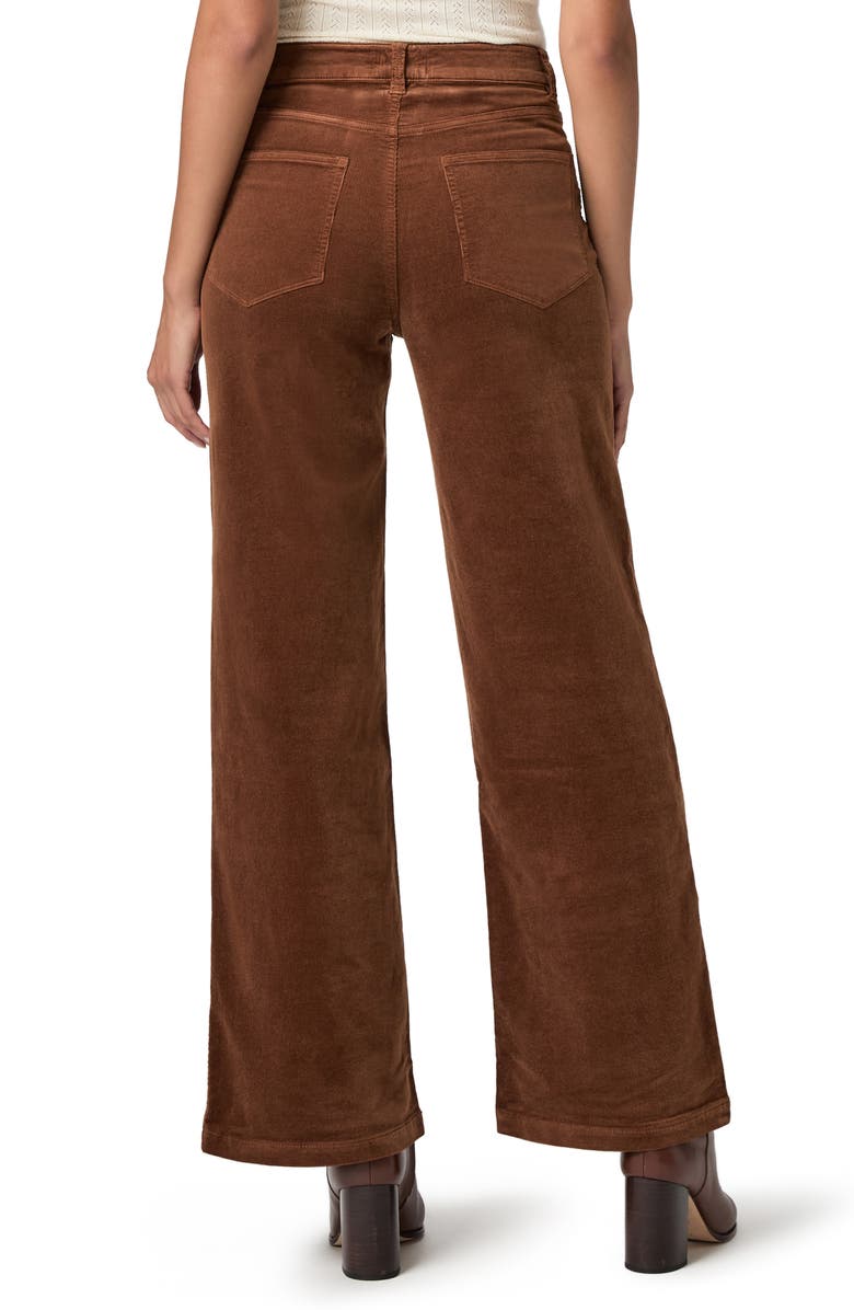 PAIGE Anessa High Waist Corduroy Wide Leg Pants, Alternate, color, Maple Brown