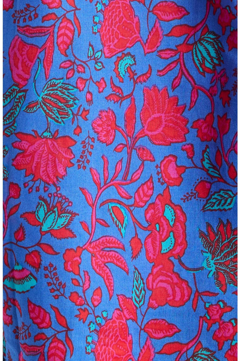 Tanya Floral Cotton Top, Alternate, color, BLUE-FUCHSIA