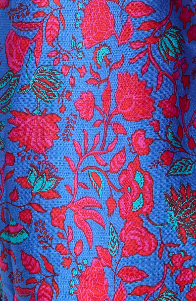 SUGARLIPS Tanya Floral Cotton Top, Alternate, color, Blue-Fuchsia