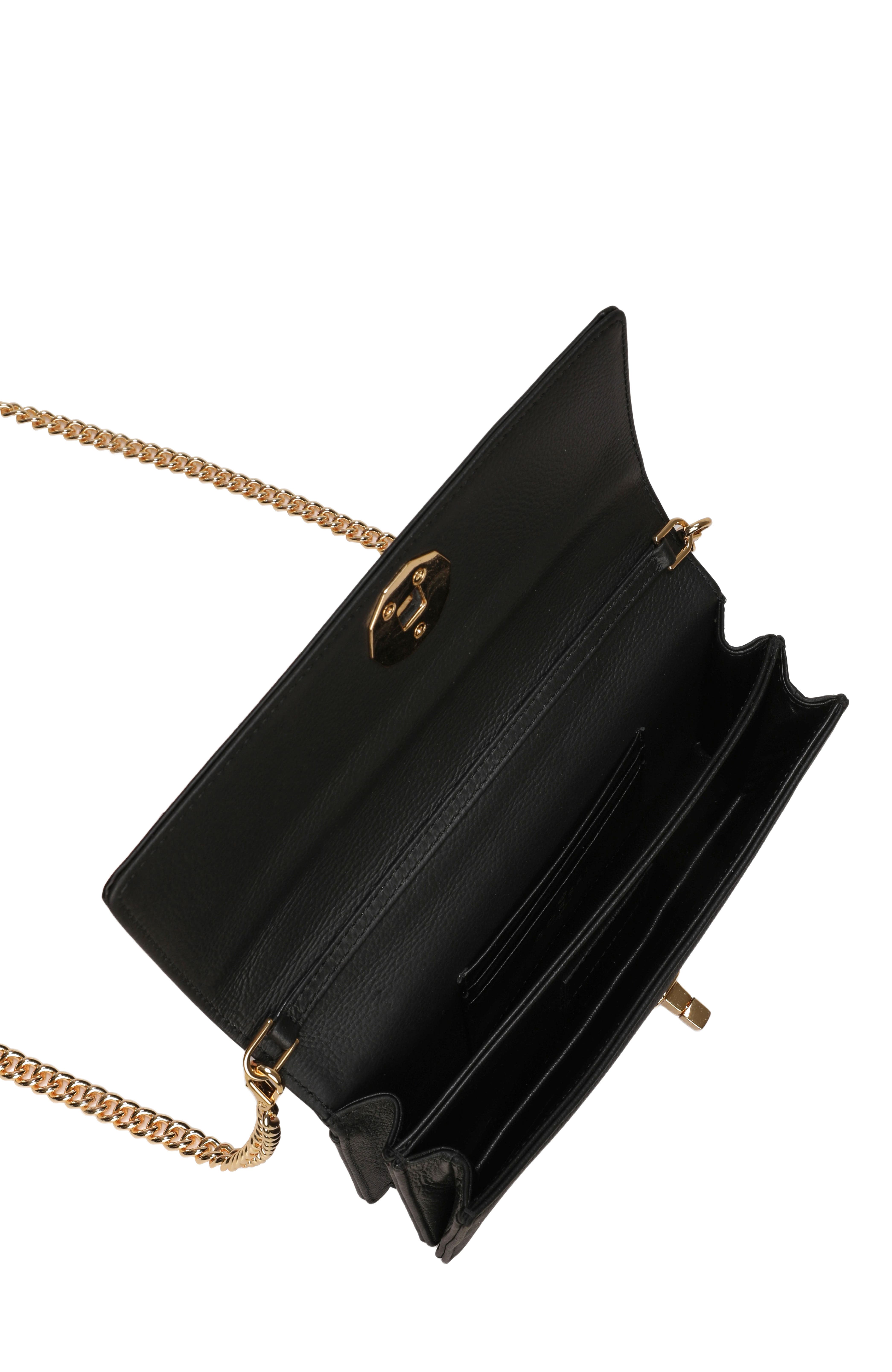 GORSKI Top Handle Purse with Crossbody Chain, Alternate, color, Black