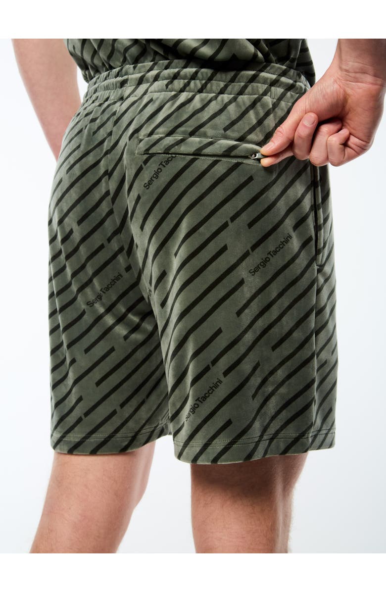 Sergio Tacchini Obliquo Velour Short, Alternate, color, Agave Green