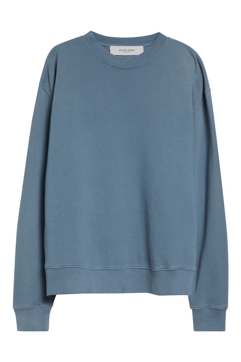 Boxy Faded Cotton Sweatshirt, Alternate, color, WINDWARD BLUE