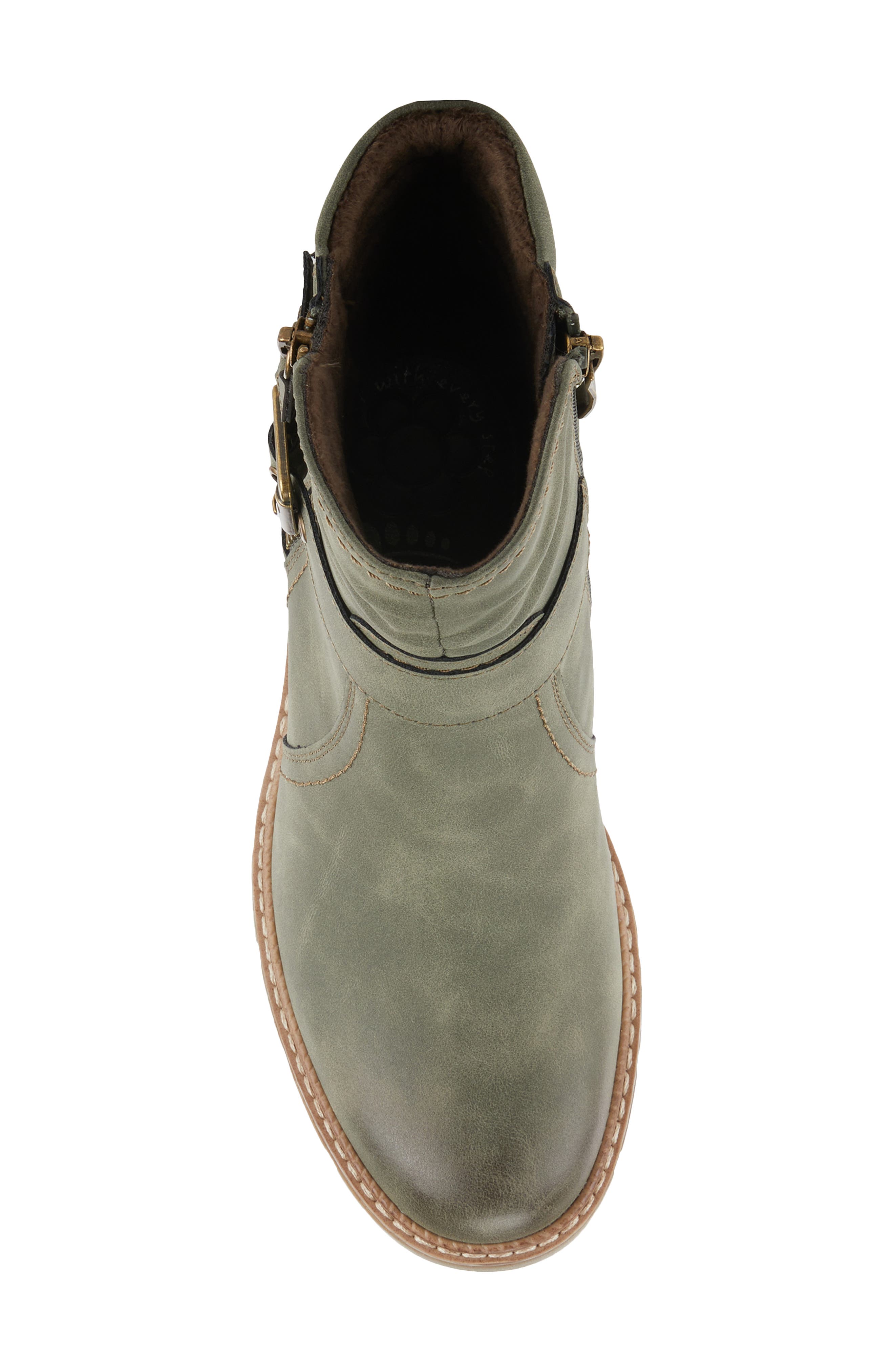 Smokies Faux Fur Bootie, Alternate, color, LIGHT GREEN