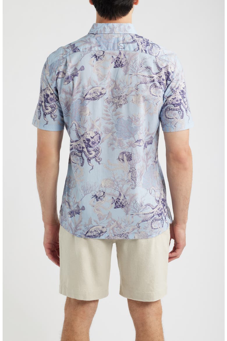 Octopuss Notched Collar Cotton Lawn Shirt, Alternate, color, CHAMBRAY