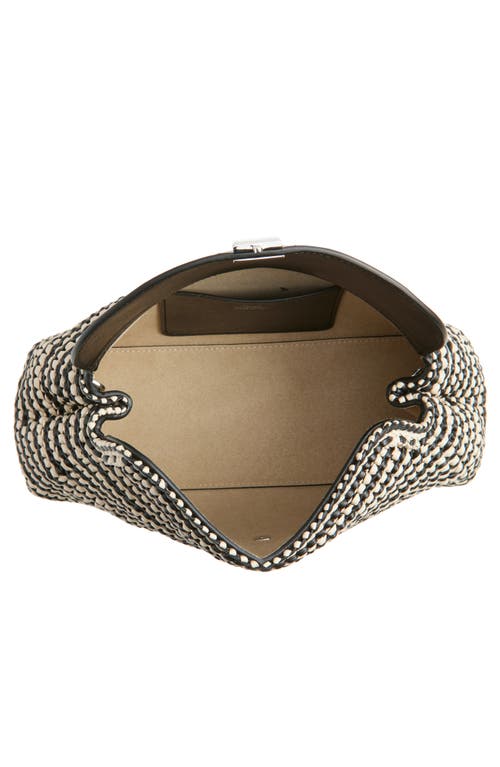 Totême Toteme T-lock Top Handle Woven Leather Clutch In Multi