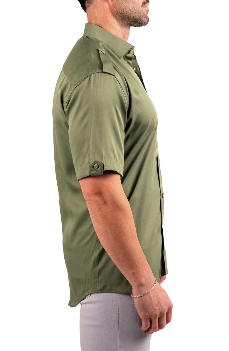 Maceoo Munich Resistance0173 Short Sleeve Button-Up Shirt, Alternate, color, Green