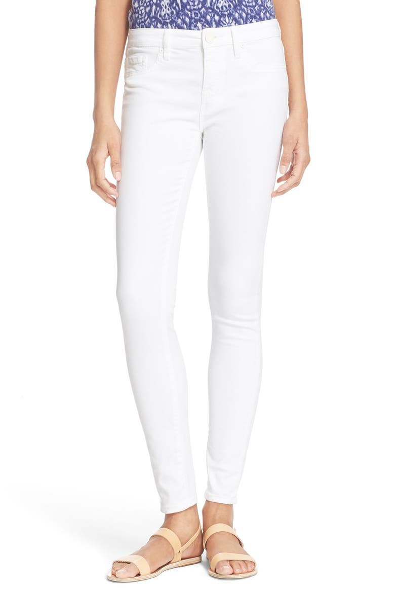 Stretch Denim Skinny Jeans, Main, color, WHITEOUT