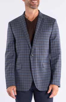 SAVILE ROW CO Mayfair Blue Brown Plaid Sport Coat