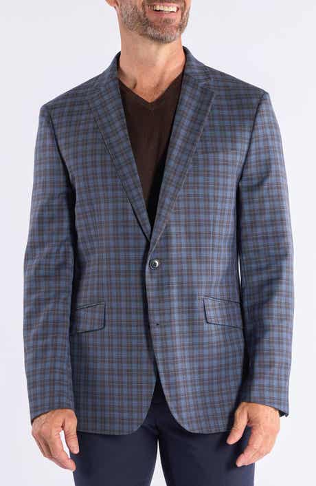 SAVILE ROW CO Mayfair Blue Brown Plaid Sport Coat