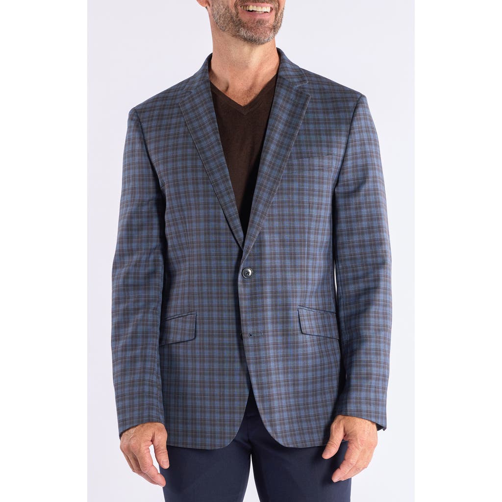 Savile Row Co Mayfair Blue Brown Plaid Sport Coat