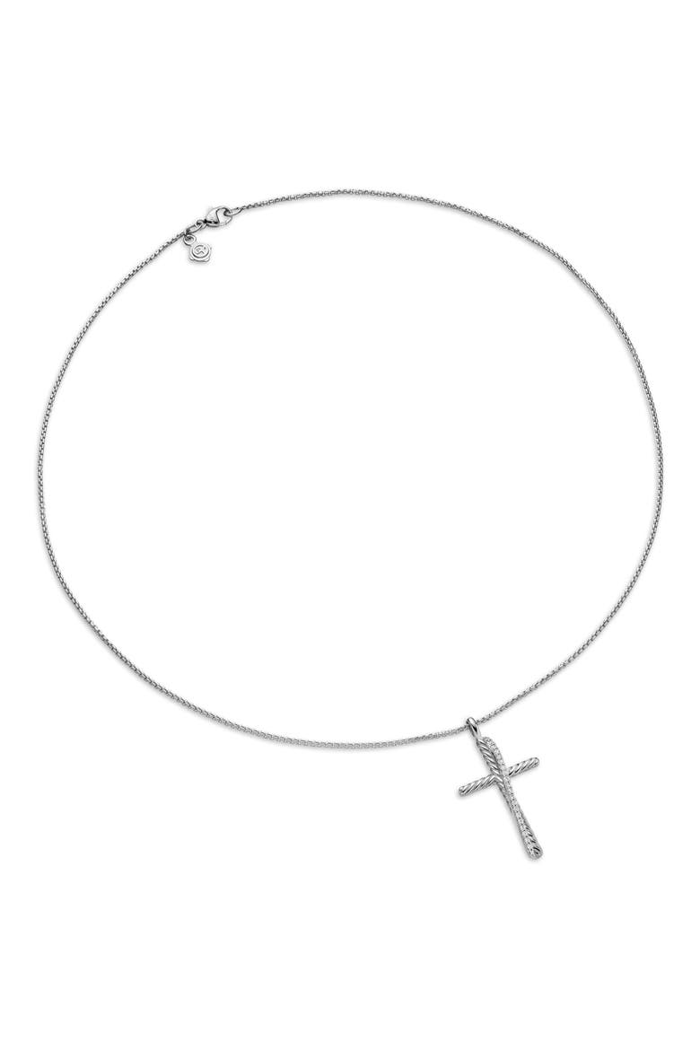 Crossover Cross Necklace, Alternate, color, DIAMOND