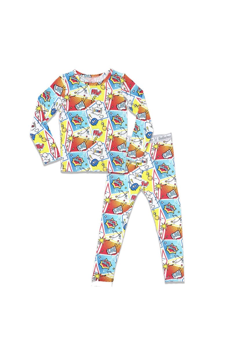 Bellabu Bear Kids' Comic Hero Set of 2 Piece Pajamas, Main, color, Comic Hero