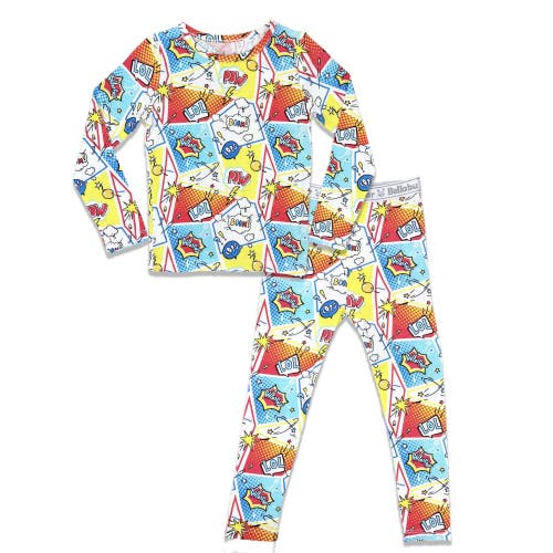 Bellabu Bear Kids' Comic Hero Set Of 2 Piece Pajamas In Comic Hero