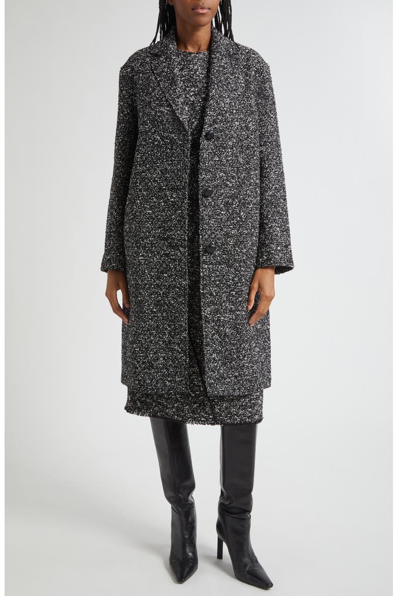 Fringed Seam Wool Blend Tweed Sheath Dress, Alternate, color, BLACK MULTI