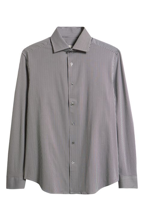 Devon OoohCotton® Stripe Long Sleeve Button-Up Shirt
