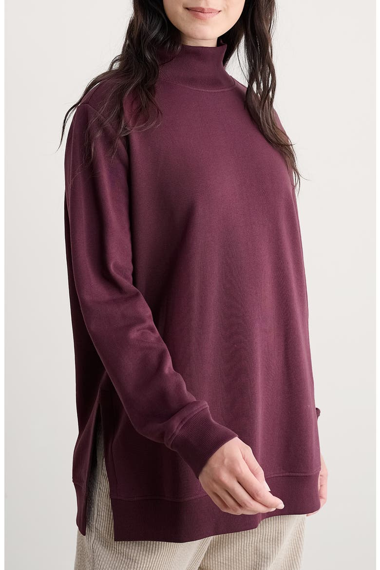 Bremble Mock Neck Tunic Top, Main, color, DARK HELLEBORE