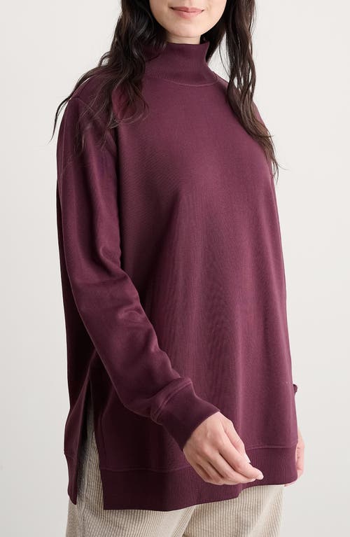 Seasalt Cornwall Bremble Mock Neck Tunic Top In Burgundy