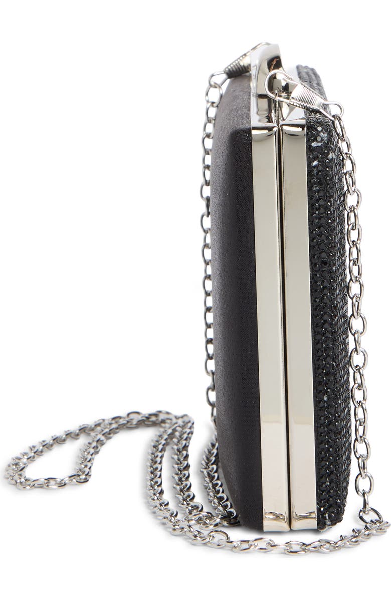 ALESSIA BIANCHI Crystal Frame Clutch, Alternate, color, Black