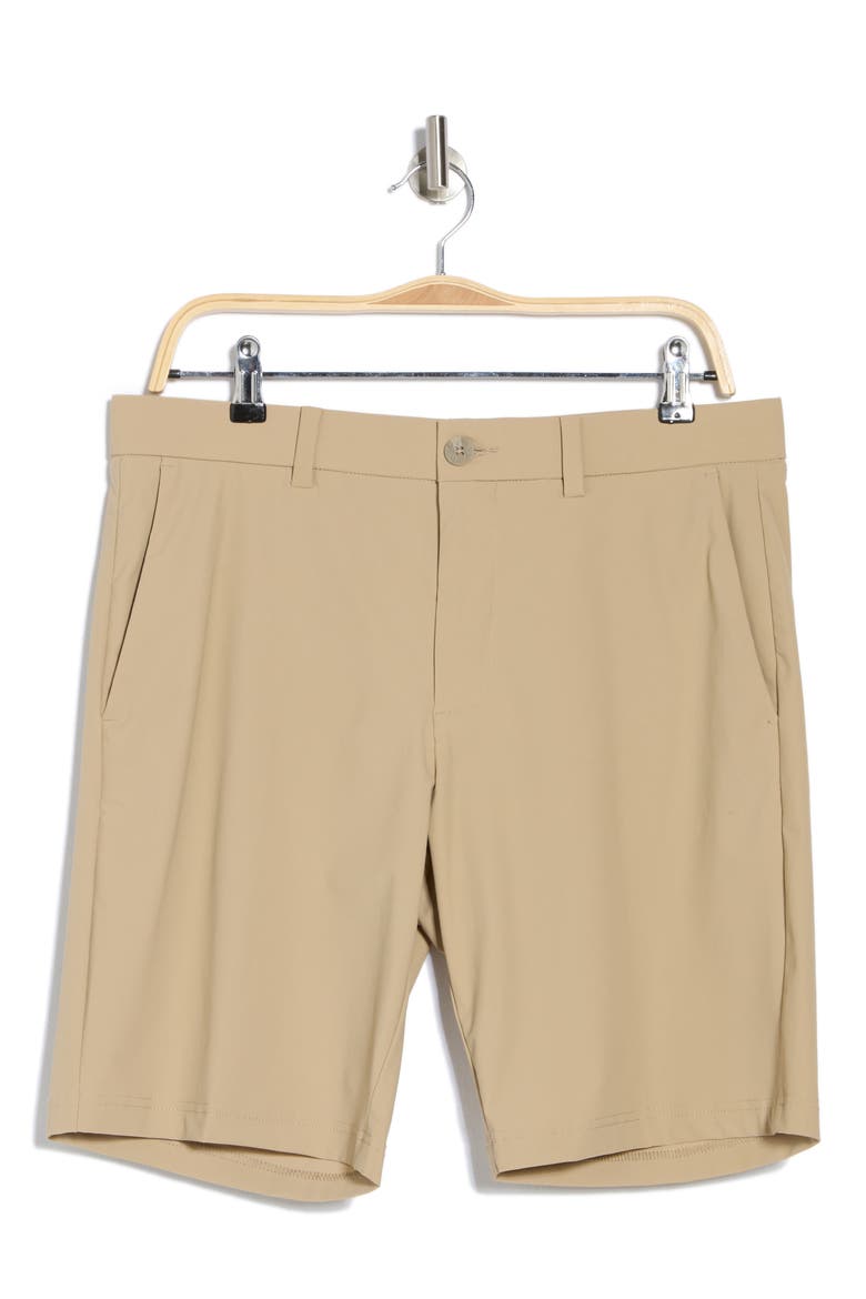 9" Flat Front Golf Shorts, Alternate, color, CHINCHILLA