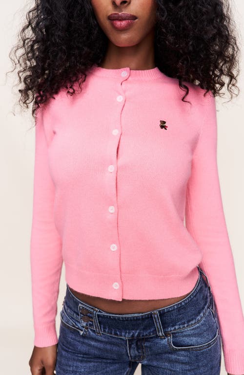 Guizio June Relaxed Wool Cardigan In Pink
