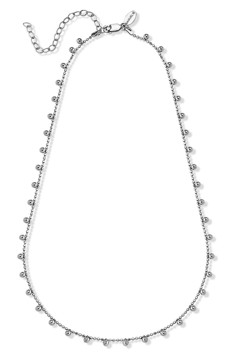 SAMUEL B. Sterling Silver Satellite Station Ball Chain Necklace, Main, color,