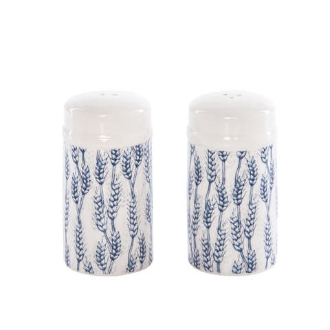 Blue Harvest Stoneware Salt & Pepper Shakers Set of 2