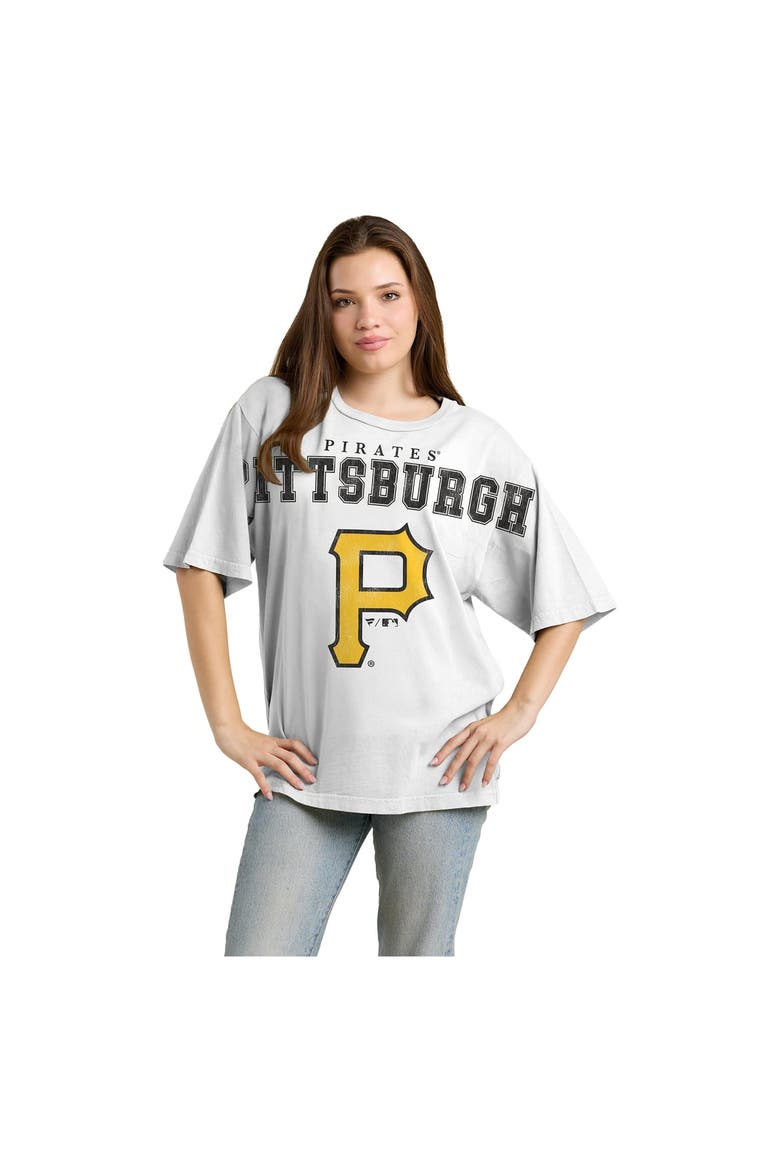 Women's Fanatics  White Pittsburgh Pirates Relaxed Big Text T-Shirt, Main, color, White