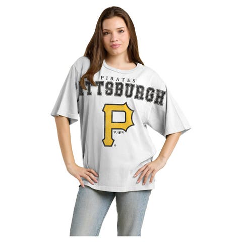 Women's Fanatics  White Pittsburgh Pirates Relaxed Big Text T-Shirt