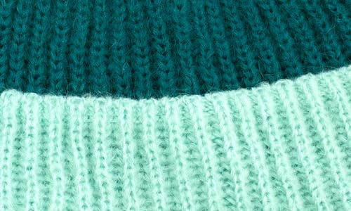 Portolano Chunky Colorblock Beanie In Blue