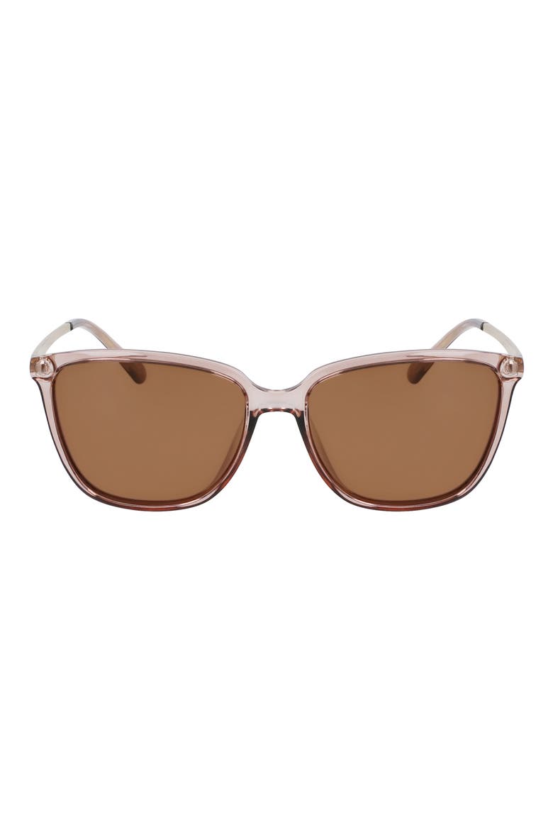57mm Polarized Square Sunglasses, Main, color, TAUPE CRYSTAL