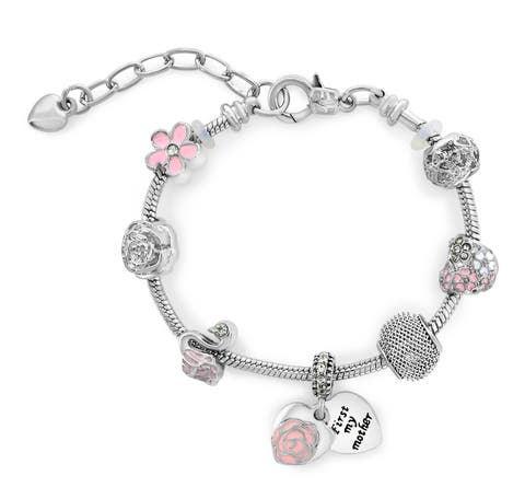 Flower And Heart Inspiring Charm Bracelet