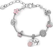 Donatello Gian Flower And Heart Inspiring Charm Bracelet