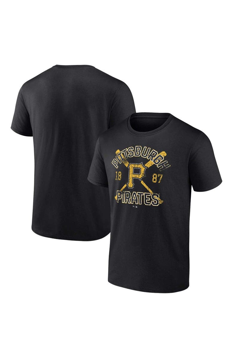 FANATICS Men's Fanatics Branded Black Pittsburgh Pirates Second Wind T-Shirt, Main, color, 