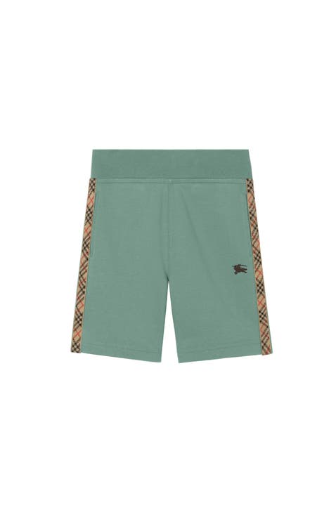 Check Trim Cotton Shorts