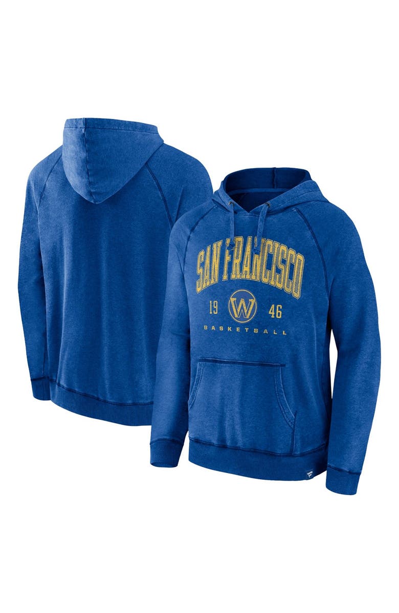FANATICS Men's Fanatics Branded Heather Royal Golden State Warriors Foul Trouble Snow Wash Raglan Pullover Hoodie, Alternate, color, Heather Royal
