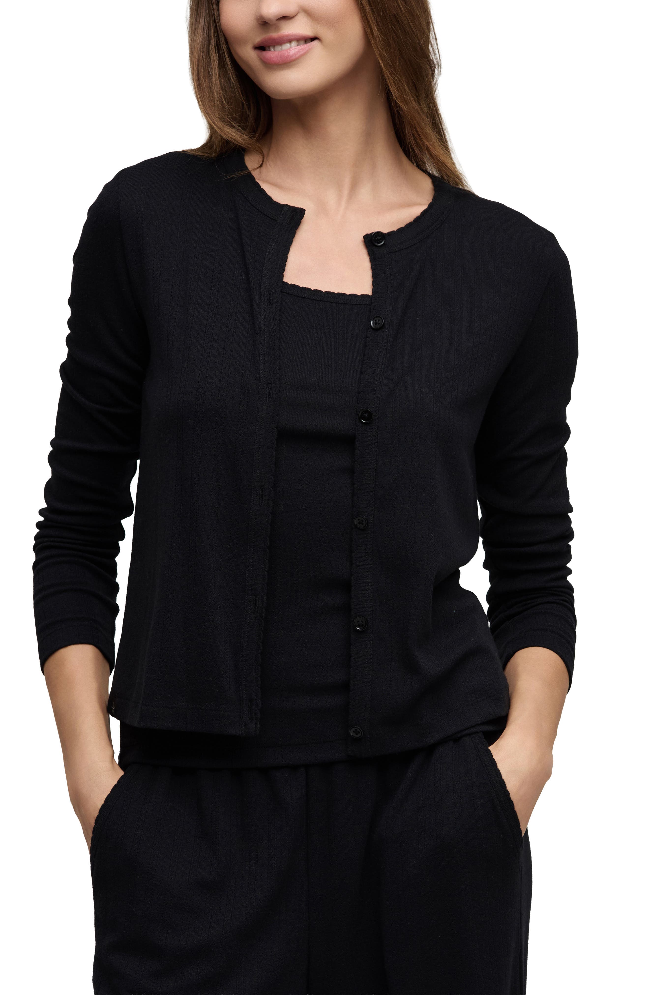 Scalloped Pointelle Cardigan