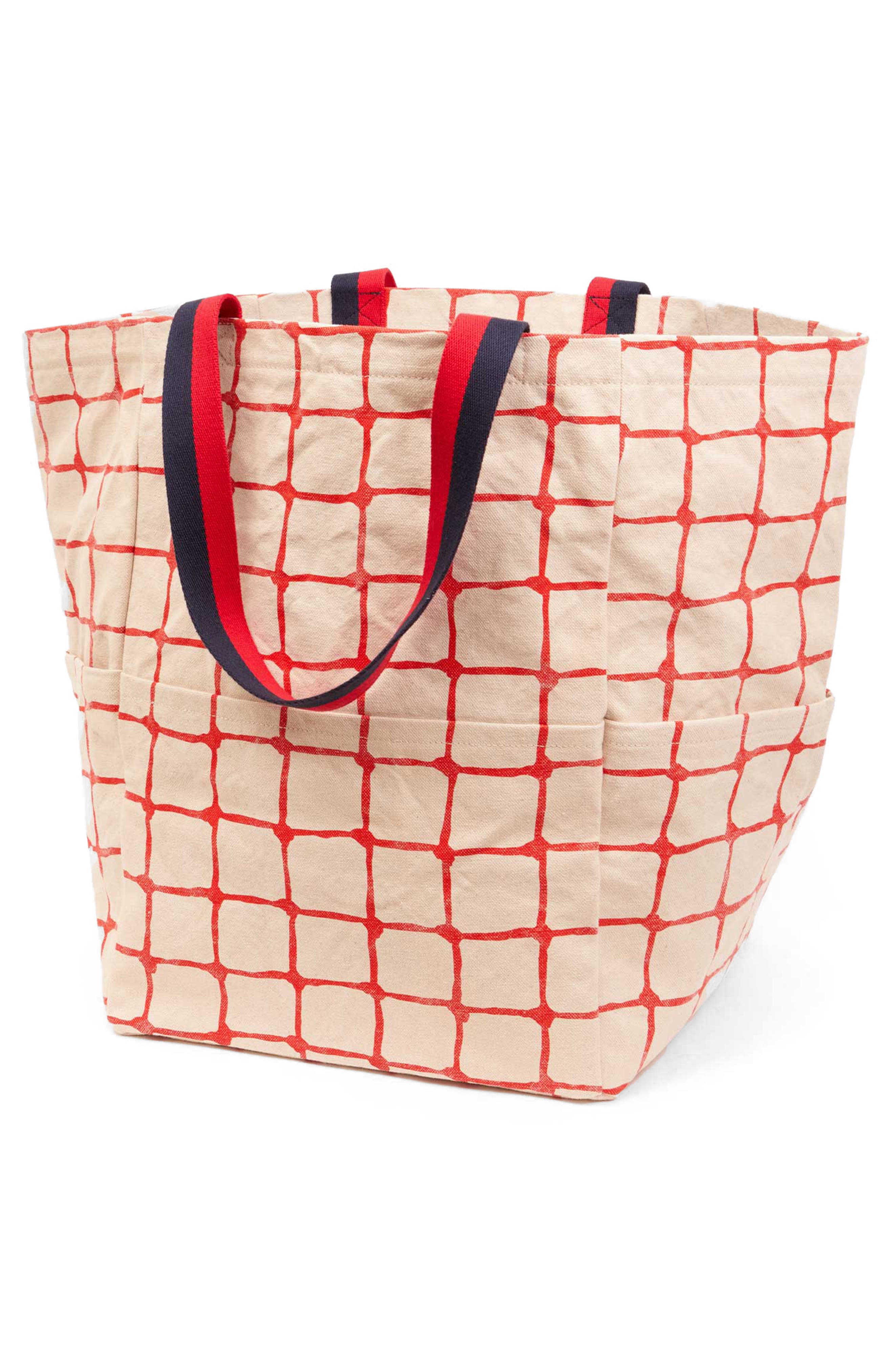 Clare V. Giant Marine Cotton Canvas Tote, Alternate, color, 