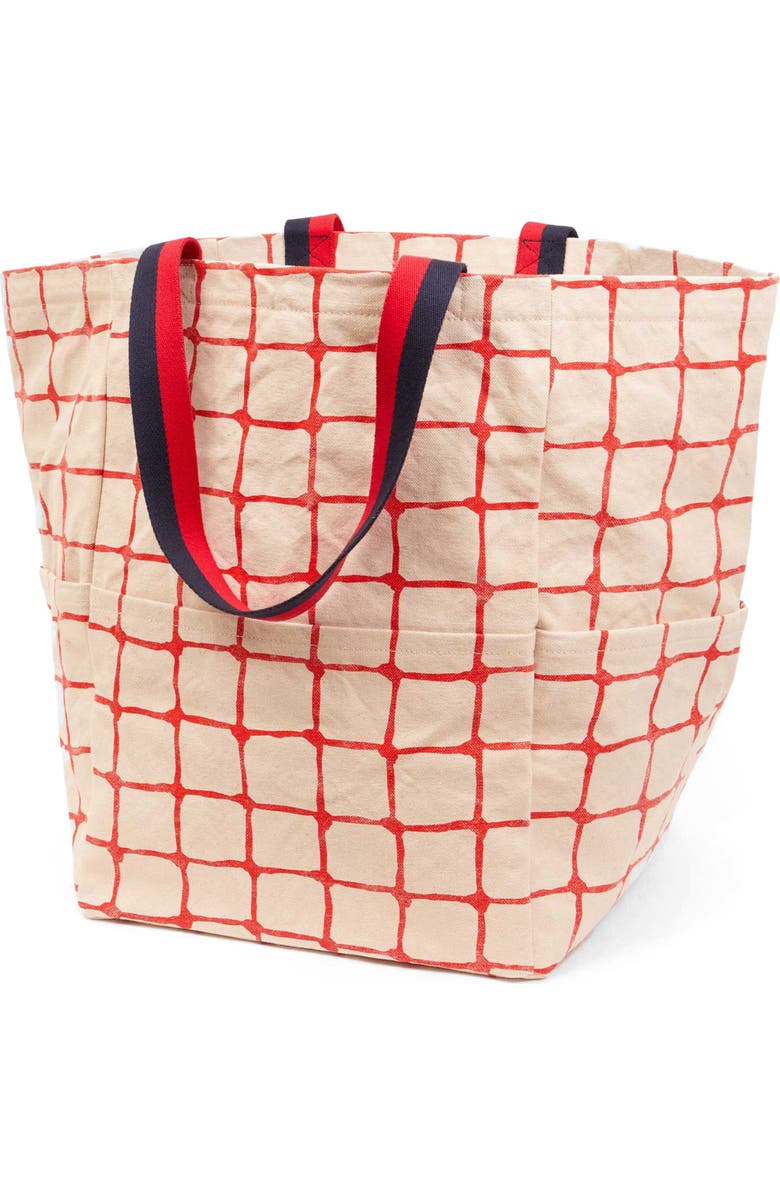 Clare V. Giant Marine Cotton Canvas Tote, Alternate, color,