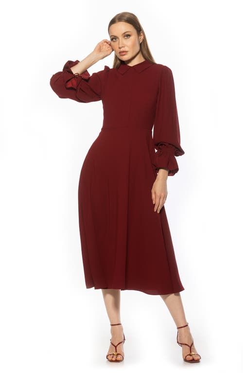 Alexia Admor Lana Fit & Flare Midi Dress In Burgundy