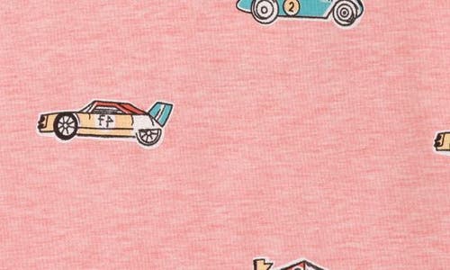 Andy & Evan Race Car Print Polo Romper In Coral