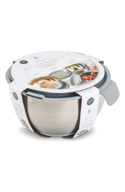 Core Home 6-piece Non-skid Stainless Steel Mixing Bowls & Lids Set In Silver